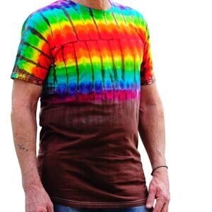 Mens Shirt Size Small Tie Dye Handcrafted Hippie Boho Retro Festival Travel Hike